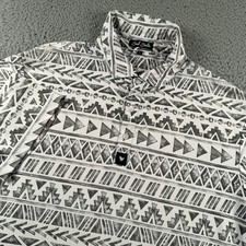 Bad Birdie Polo Shirt Mens L Short Sleeve Golf Performance Printed White Gray