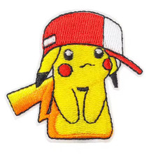 Pokemon Pikachu - Red Hat - Mascot for Pokemon - Embroidered Iron-On Patch