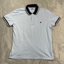 Brooks Brothers Performance Polo Shirt Mens XL Light Blue Slim Fit Short Sleeve