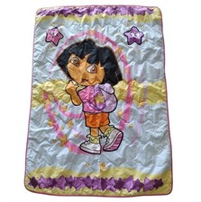 Vintage Y2K Nick Jr Dora The Explorer 53" 40" Baby Toddler Quilt Blanket 2004