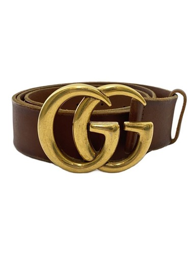 GUCCI Belt_GG Marmont/Leather/BRW/Men's//
