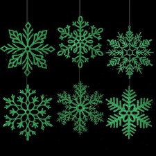 12 Pcs 16 Inch Large Snowflake Ornaments,Giant Glitter Decorative Hanging Sno...