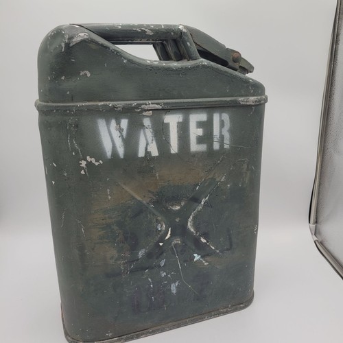 Bidone acqua metallo militare verde USMC anni 50 5 galloni resistente epoca seconda guerra mondiale - Foto 3 di 13
