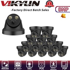 NEW VIKYLIN Turret POE IR30M 8MP 4K IP CAMERA ONVIF MIC Black Outdoor/Indoor Lot