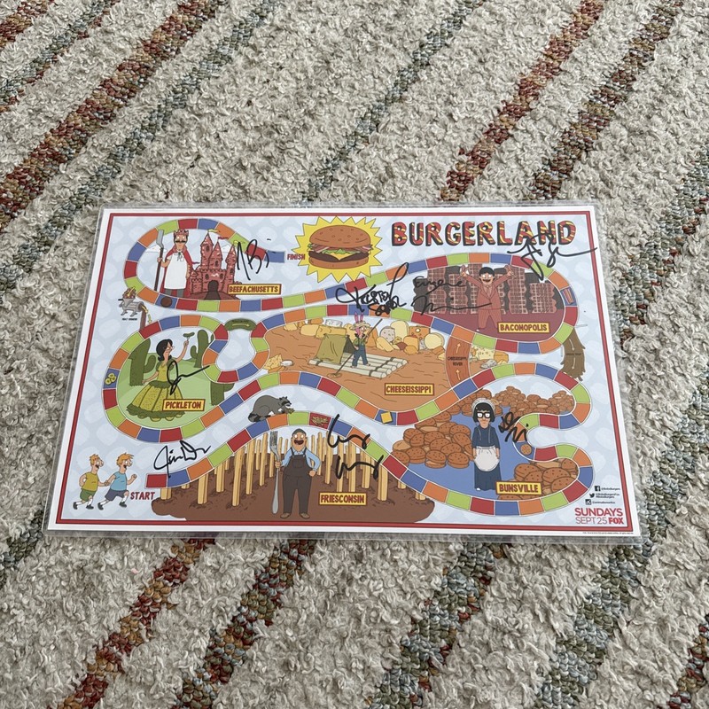 Bobs Burgers Signed Autographed Poster Full Cast SDCC Exclusive 11x17”