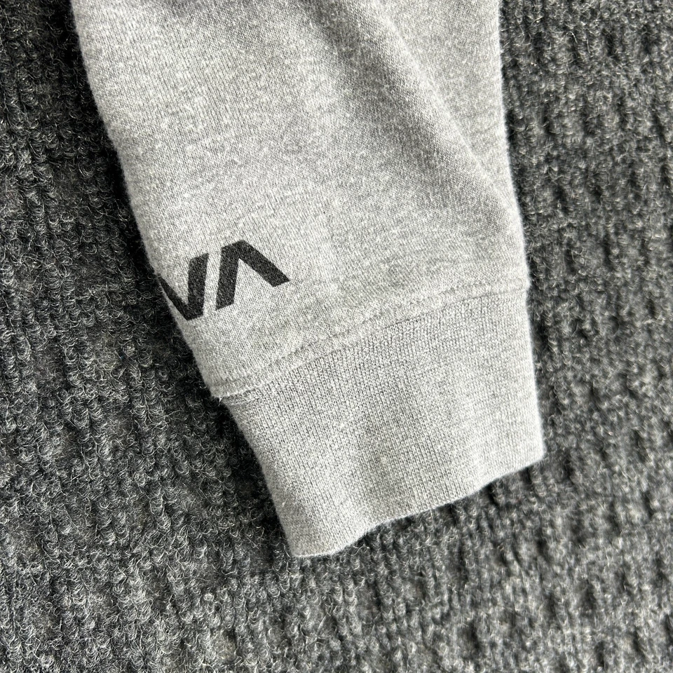 RVCA Hoodie Gray L Teens Youth Full Zip Hooded Sweatshirt Balance of Opposites - Image 4 of 4