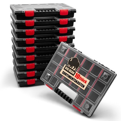 10 Stück XL Sortierbox Sortimentskasten mit flexibler Einteilung MADE IN EUROPE