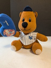 Vintage Nanco 10" New York Yankees Bear 1 Fan Official MLB baseball plush toy.