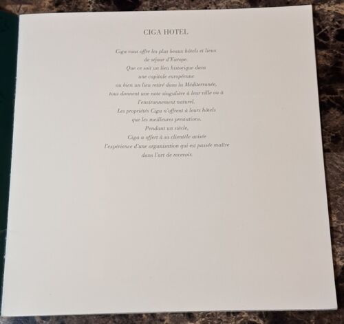 Libretto servizi vintage Hotel Meurice Parigi Francia hotel CIGA in francese - Foto 2 di 11