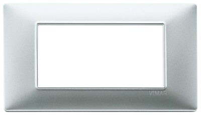 VIMAR PLANA 14654.20 4 Module Switch Plate Matte Silver
