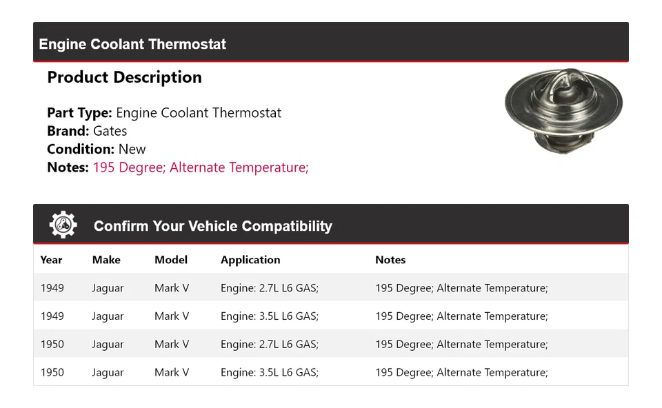 Puertas termostato refrigerante motor Jaguar Mark V 1949-1950 Foto 2 de 4