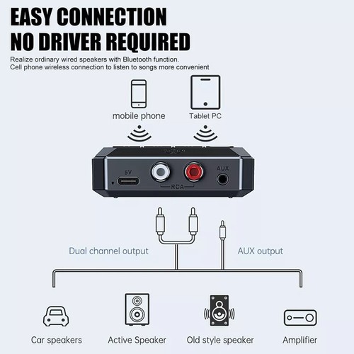 Ricevitore Bluetooth 5.3 Adattatore Audio Stereo Wireless Jack Da 3 5 Mm Aux ☆ - Afbeelding 10 van 18