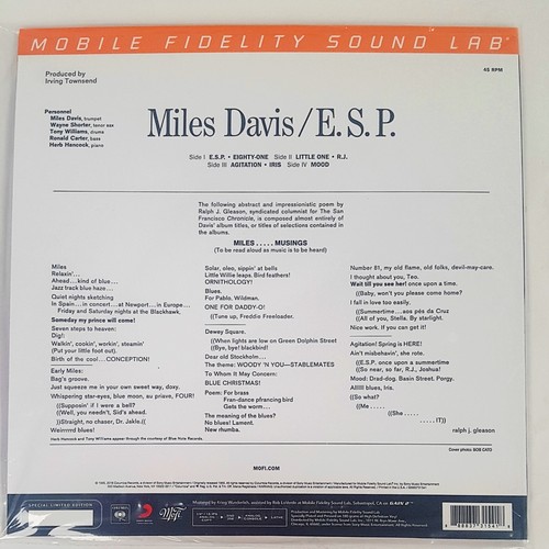 Miles Davis – E.S.P. 180g 2xLP 45RPM (MoFi) – Original Master Recording- OOP - Picture 2 of 2