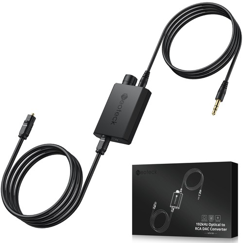 Neoteck 192KHZ DAC Converter Optical SPDIF to 3.5mm RCA Cable Audio Adapter 3ft
