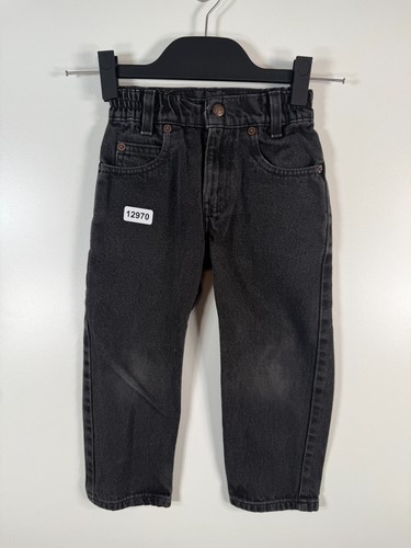Vtg Levis 566 Kids Boys Loose Fit Straight Leg Dark Wash Jeans Black Sz 5 USA