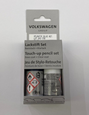 Original VW Audi Lackstift Set 18 ml LC5B LST0M2C5B Atlantik Blue Metallic