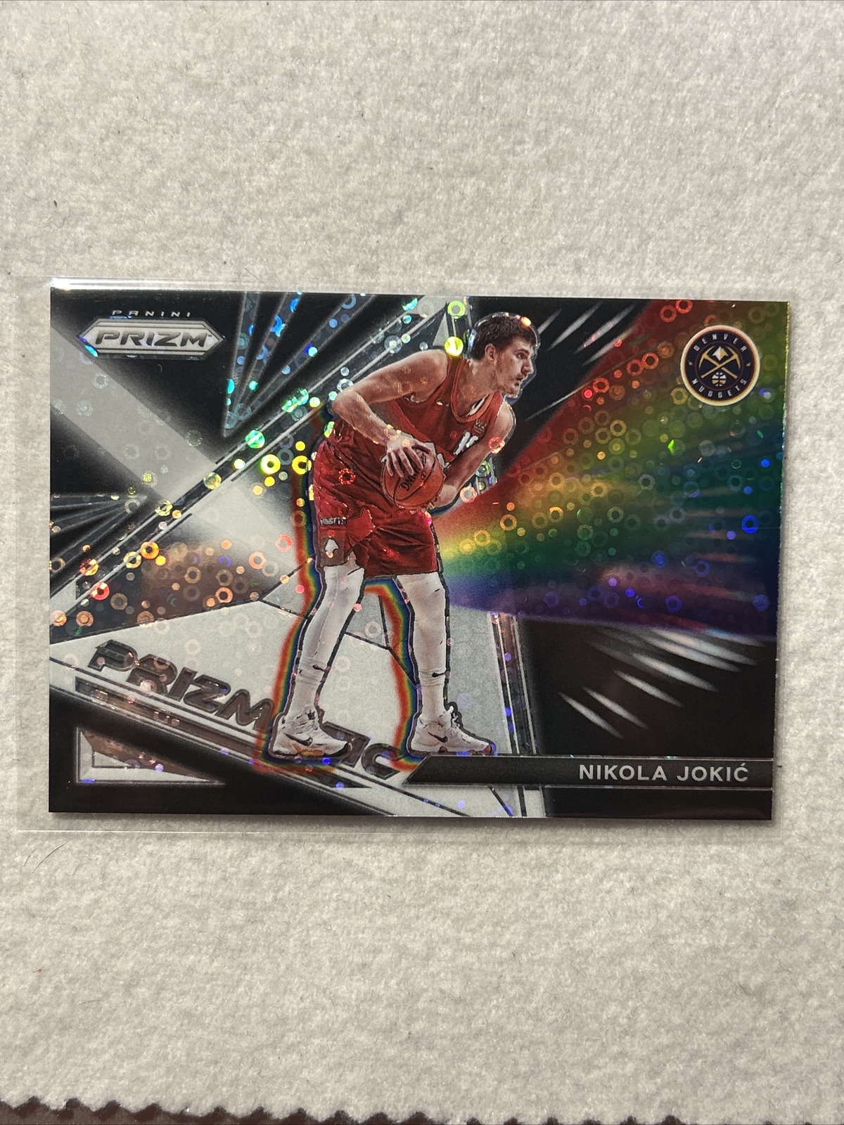 2021-22 Panini Prizm Nikola Jokic Prizmatic Disco Prizm #28 Denver Nuggets