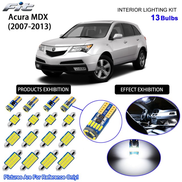 13 Bulbs LED Interior Light Kit Cool White Dome Light For 20072013