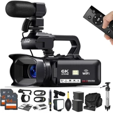 6K Video Camera Camcorder with 18X Digital Zoom 64MP Digital Camera Recorder