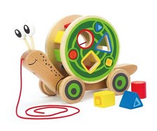 Hape Walk A Long Snail Wooden Push Pull Shape...