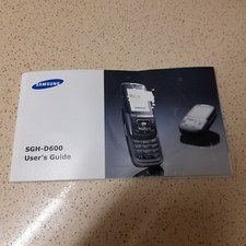 Samsung SGH-D600 Mobile Phone User Guide Instruction Booklet