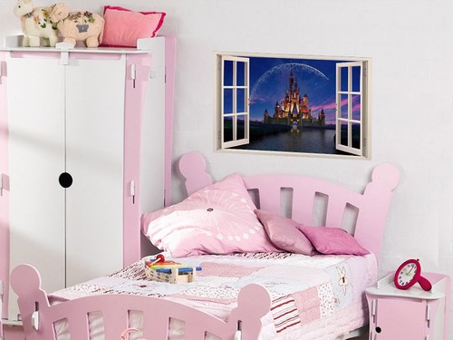 FULL COLOUR Castle Wall Art, PVC Decal, Modern Transfer, 3D Window, Sticker - Picture 3 of 4