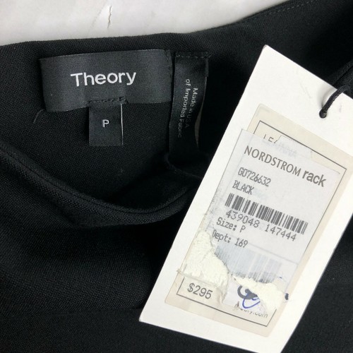 NEW Theory Leainna Women's One shoulder Cocktail Black Mini Dress size P 0 BQ - 第 4/10 張圖片