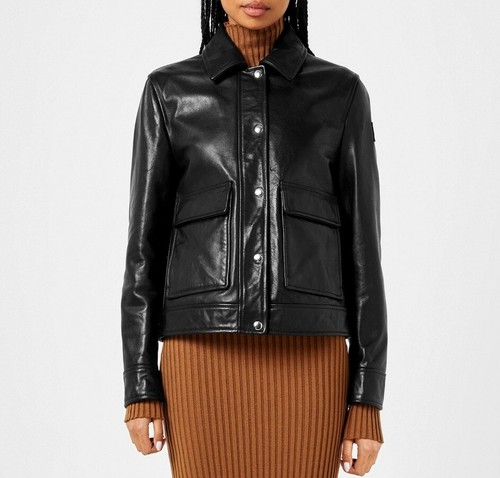 New BELSTAFF Womens Briar Bomber Jacket 100% Calf Leather Size 42 UK 10 RRP £995 - Picture 15 of 20