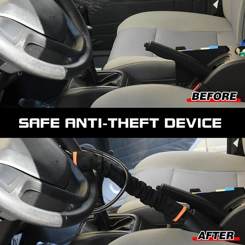 Black Steering Wheel Lock Anti-Theft Security System Car Truck Universal Parts - Picture 4 of 7