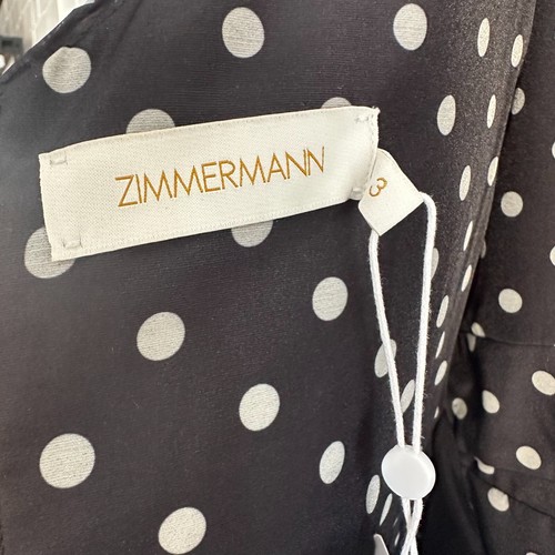 ZIMMERMANN Polka-dot plisse Chiffon Midi Dress Size 3 AU14 US10 Chic - Picture 6 of 12