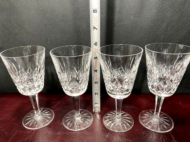 Waterford Crystal LISMORE Claret Wine Glasses 5.5”in  Lot of 4