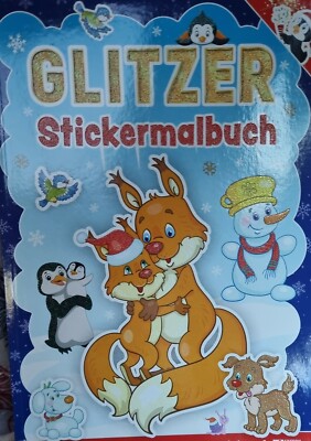 Glitzer  Stickermalbuch Neu