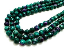 Green Purple Jasper Faceted Round 8mm Gemstone Beads RNF132-26