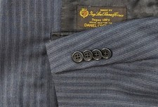 Daniel Cremieux Blazer Sport Coat 2 Button Jacket Loro Piana 42R Blue pinstripe