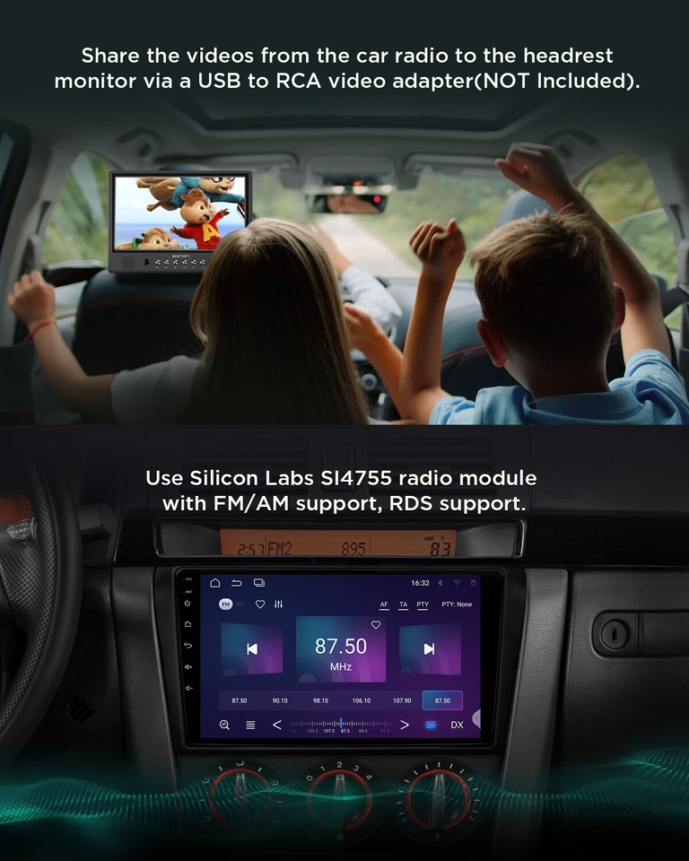 CAM+OBD+9" Android 13 Car Stereo Radio Head Unit GPS Video For 2004