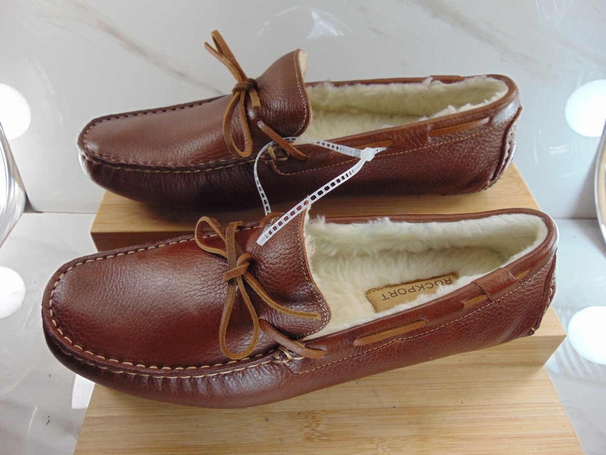 Rockport Rhyder Tie Brown Suede Leather Sherpa Lined Slippers Men Size 8 Rockport Rhyder Tie Slipper Shoe 8 (41) New | Mercari main image 2