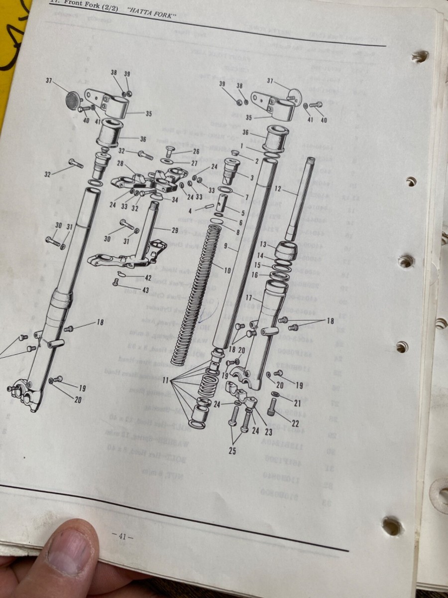 Kawasaki parts catalogue 1970 F 5 350 Jan 1970 and July revision