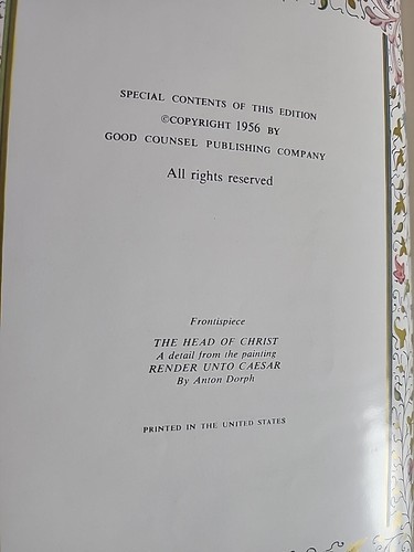 Vintage Holy Bible Peace Of Mind Edition 1956 Illustrated Large Print - Picture 5 of 10