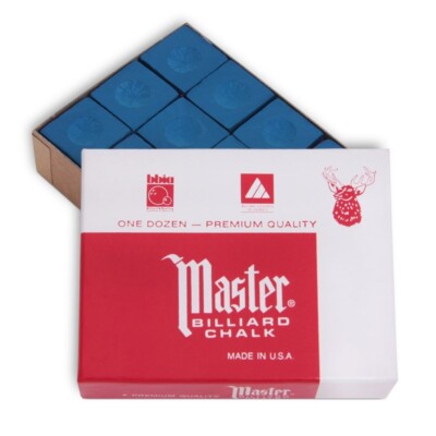 MASTER Pool cue Billiard Premium Quality CHALK - ONE DOZEN - Choose your color
