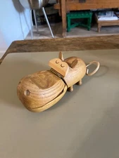  Vintage Zoo Line Hippo wood trinket box