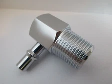 INTAKE MANIFOLD VACUUM FITTING 90 DEGREE 3/8" NPT 1/4" NIPPLE CHROME  #4536