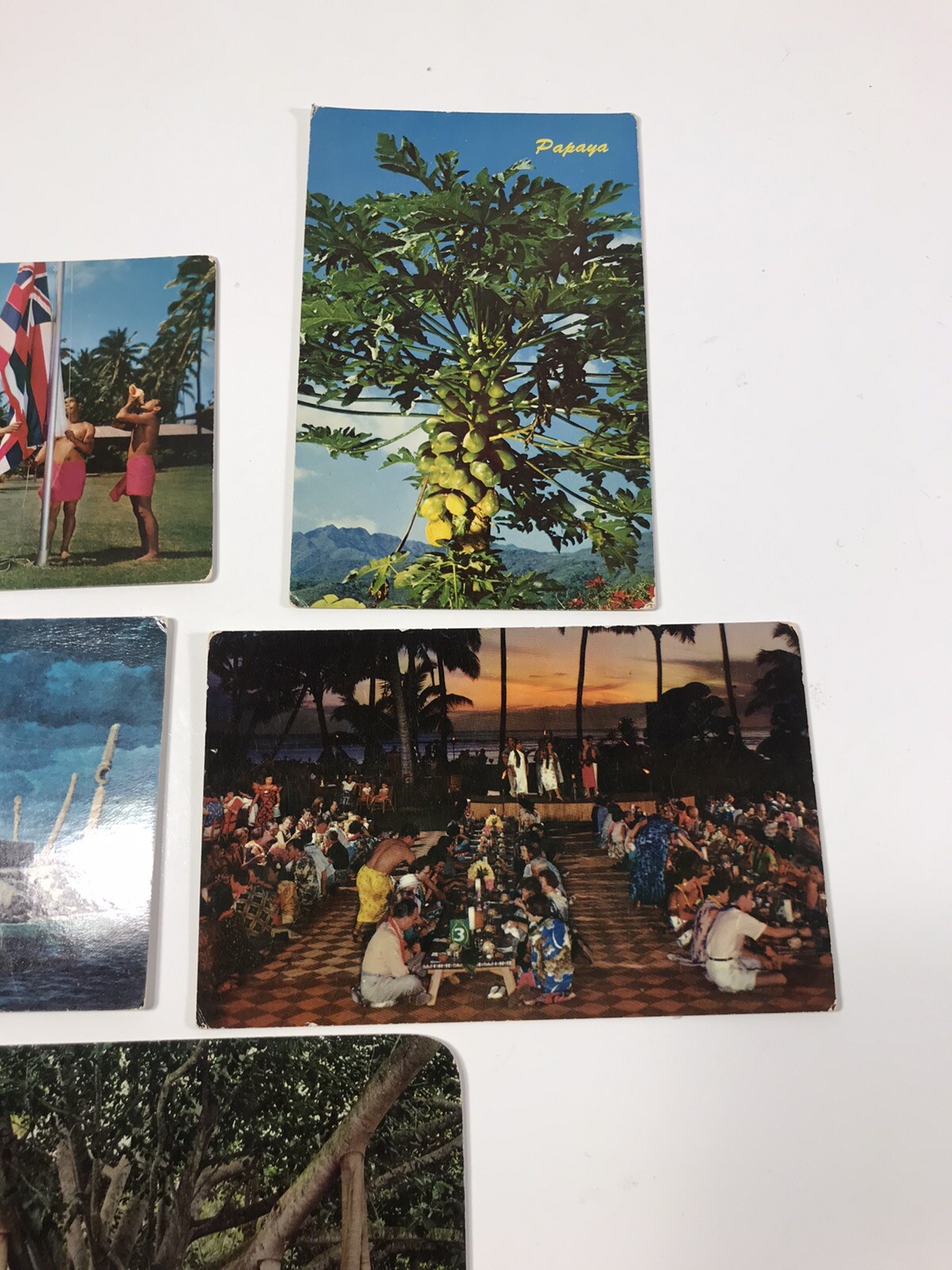 Lot Of 5 Vintage Hawaiian Postcards Luau, papaya, Banyan tree eBay