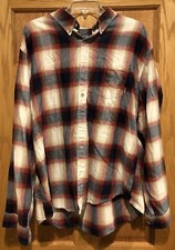 Eddie Bauer Mens Size 2XL Plaid Button Up Long Sleeve Shirt Classic Fit