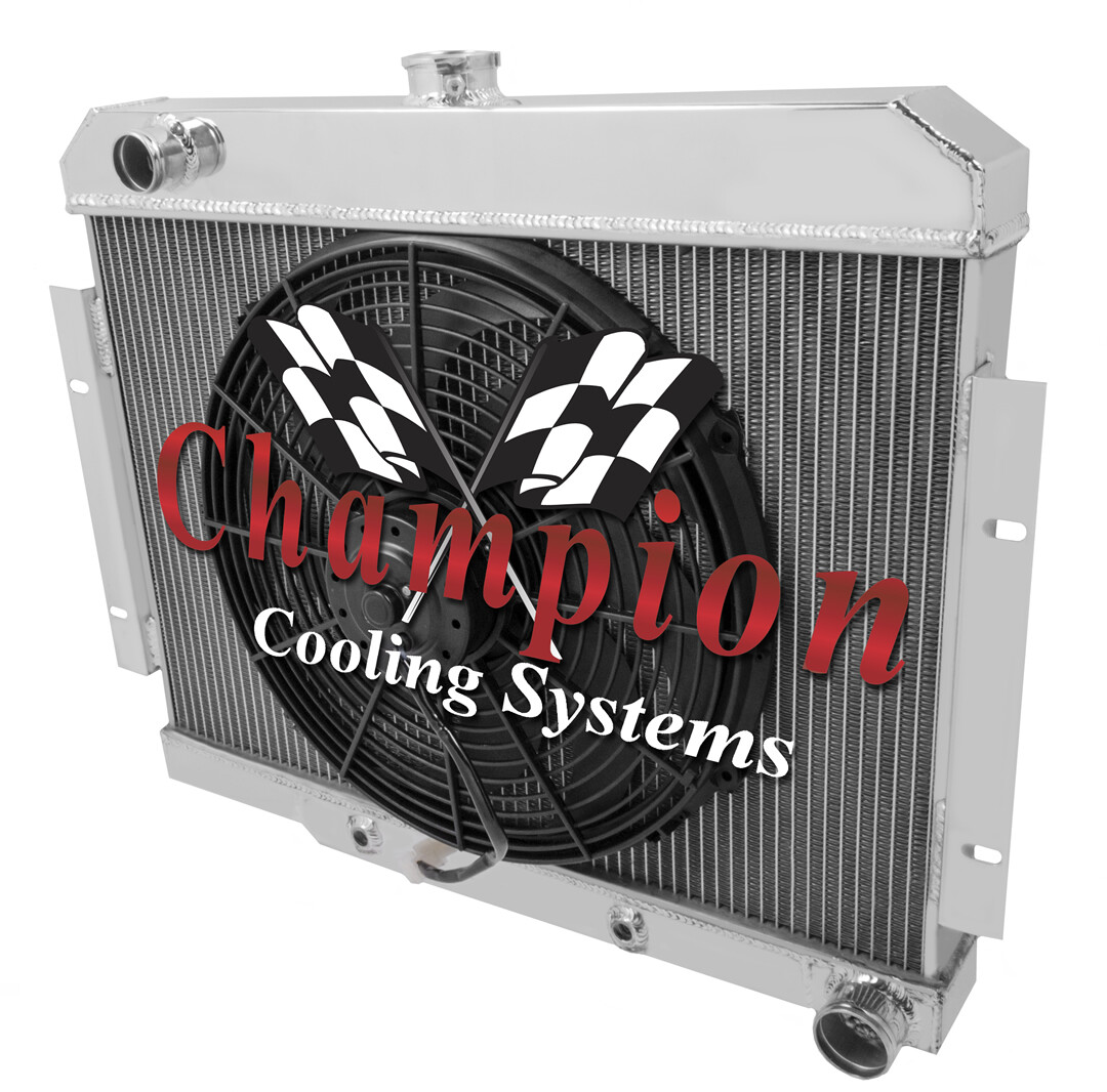 DR Champion 2 Row Radiator Chevy Config, 16 Fan for 1970 - 1985 Jeep CJ Series