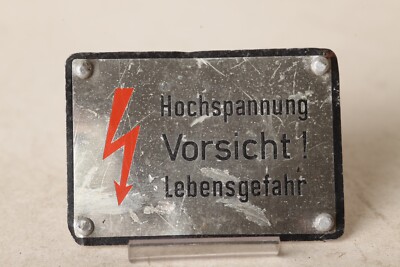 Deutsche Bahn  Schild  ''Hochspannung Vorsicht!''  aus Reisezugwagen (217222)