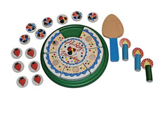 Melissa  Doug Birthday Party Cake - Wooden Play Food With Mix-n-Match Toppings