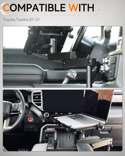 Vehicle Laptop Mount Fit for 2007-2021 Toyota Tundra 2011-2021 Nissan NV1500 HD - Picture 2 of 7