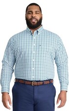 Men  s IZOD Performance Comfort Button Down Shirt Size 2XL Deep Sea