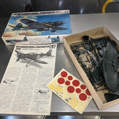 Tamiya 1:48 Mitsubishi A6M5C Zero Fighter Zeke Model Plane, Open Box Note Decal