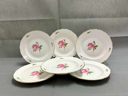 Meissen Rote Rose 6x Speiseteller